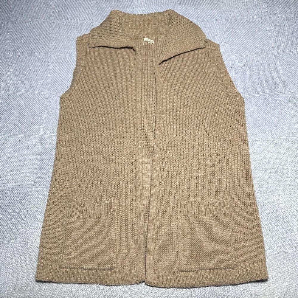 Vintage 70s 80s Montgomery Ward Sleeveless Brown Cardigan Women's Size Medium